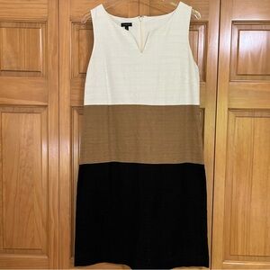 Talbots Color Block Neutrals Cotton Dress Size 6